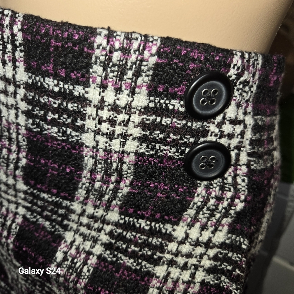 LOFT Ann Taylor Tweed Lined Mini Skirt Size 4 Textured Black Multi Color - Picture 4 of 11